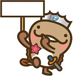 白い看板を持っている（カラー）