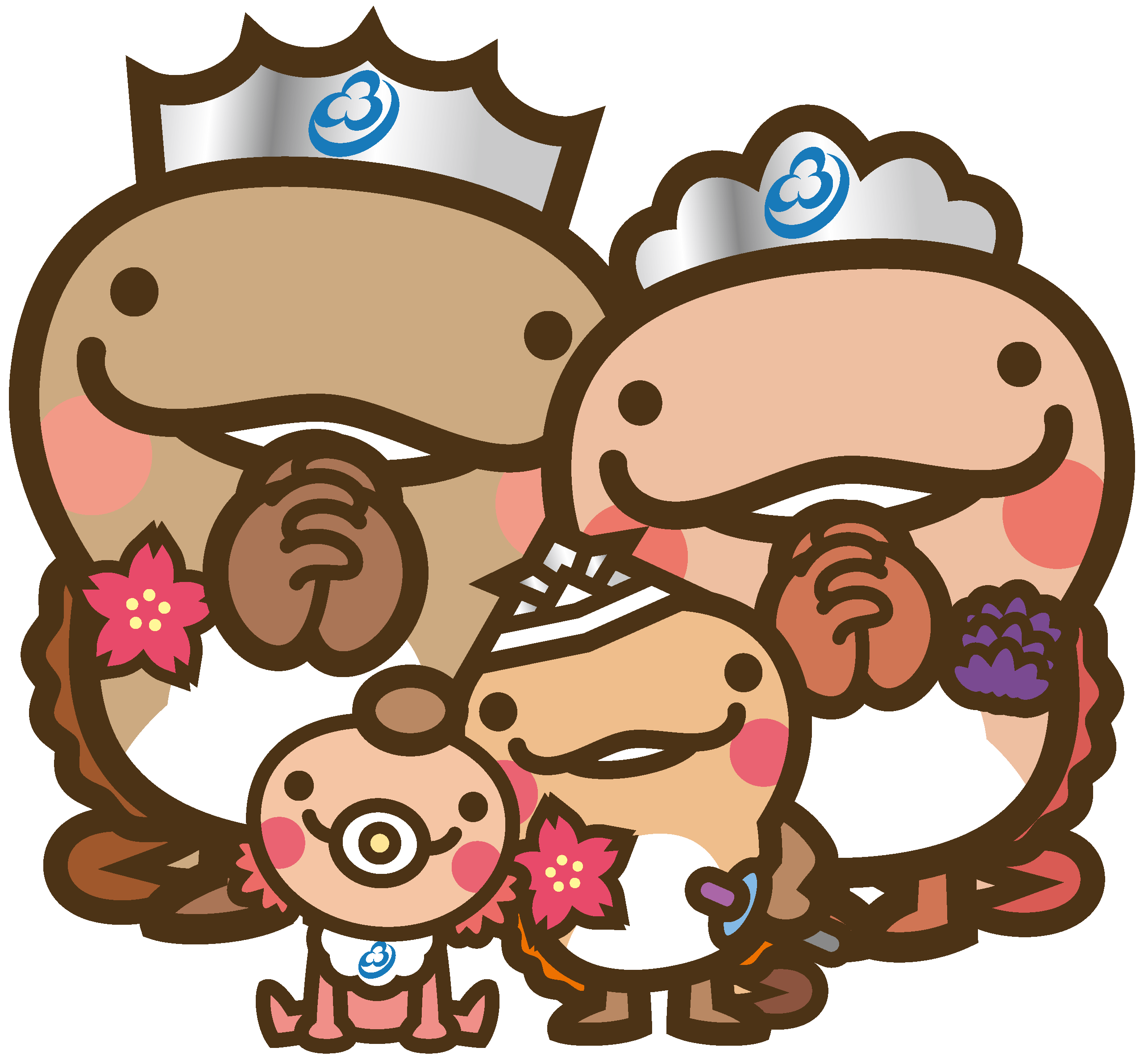 親子(お座り)カブト