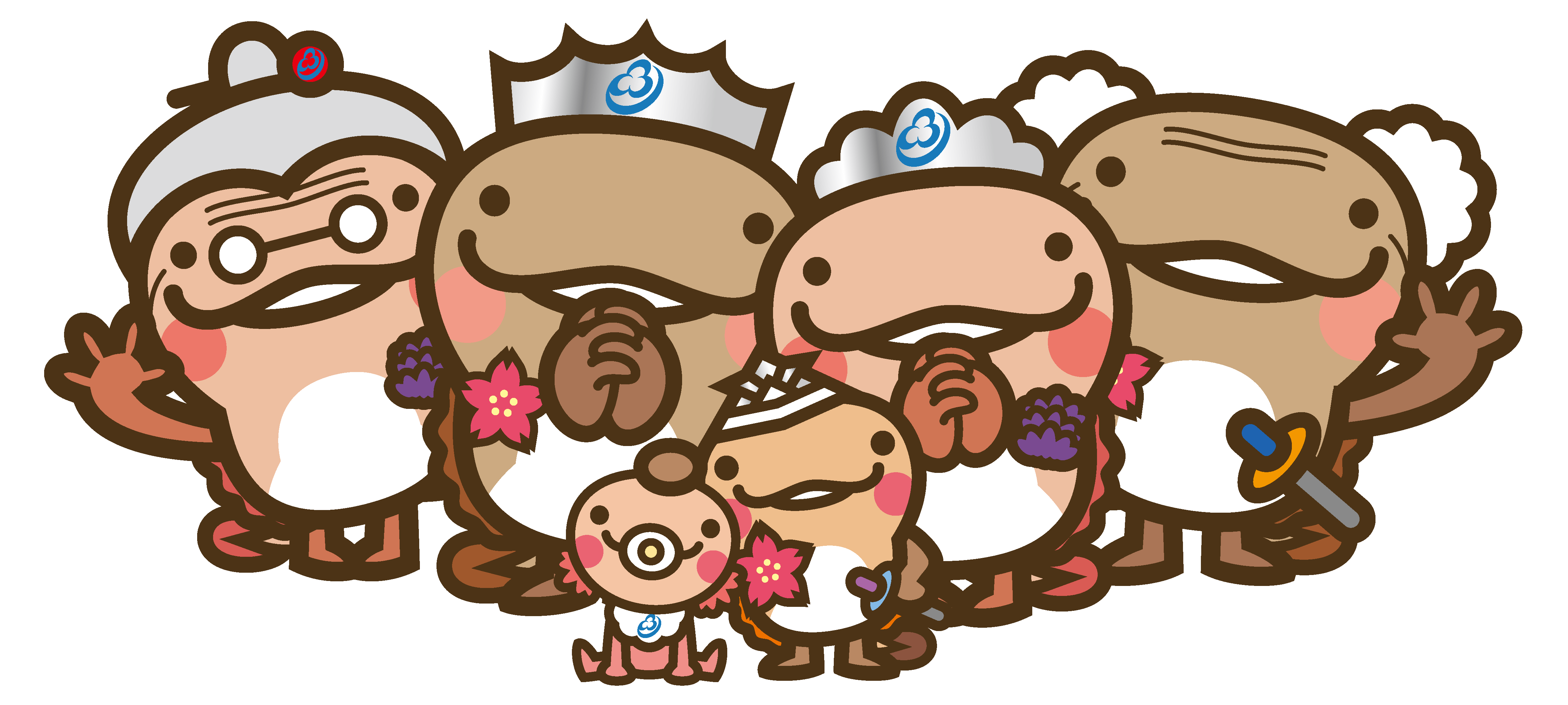 6人家族(お座り)カブト